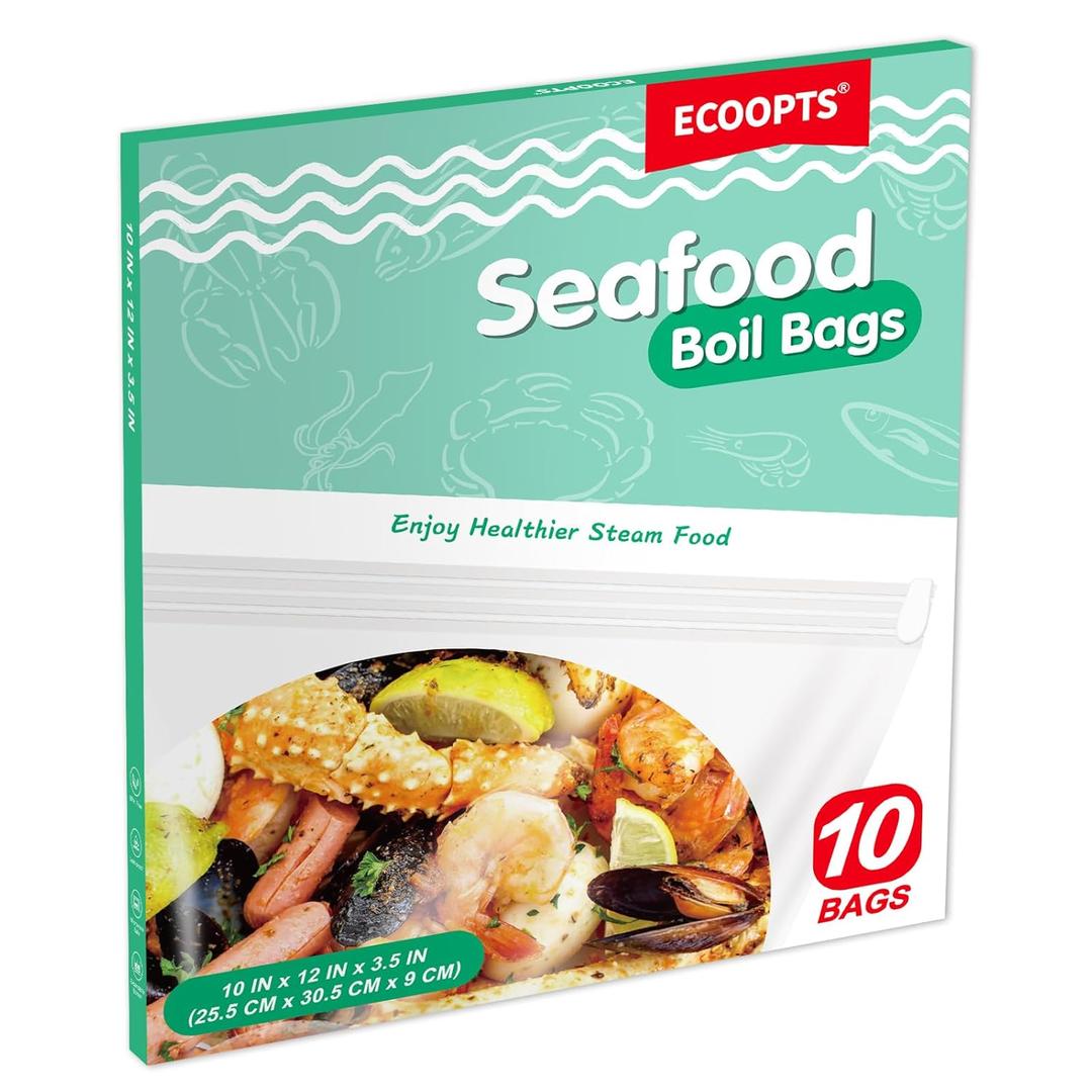 10Seafood Boil Bags Medium Size Boil Bag for fish, crab, shrimp, and veggies - cooking and storage bag (Medium)