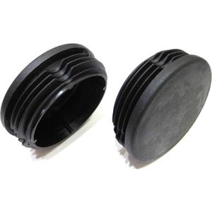 2 3/8 Inch (Approx. 60mm) Round Plastic End Cap (for Hole Size from 2 1/8 to 2 9/32, Including 2 1/4 inches, 54mm - 58mm), Cover for Fence Post, Furniture Finishing Plug (Black, 2)