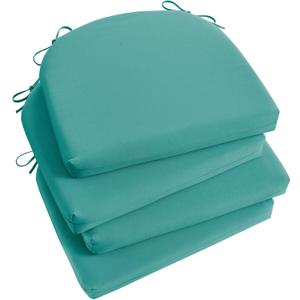 Basic Beyond Outdoor Chair Cushions Set of 4, Outdoor Cushions for Patio Furniture, Water Resistant Patio Chair Cushions with 2 Ties, 17x16x2, Teal