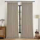 Greyish Beige Lush Decor Floor to Ceiling Viral Curtains 120 Inches Long for Sliding Glass Door, Pinch Pleat Blackout Double Layer Thick Linen Drape Energy Saving UV Blocking 120 Inch Curtain Panels 2 (40"W x 120"L (Pack of 2), Burlywood Birch)