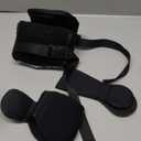 SARISUN Airplane Pillow Combo with Chin Strap, Travel Pillows for Airplanes with Sleep Eye Mask, Plane Pillow for Long Flights, Car Road Trip, 360 Headrest, Stop Bobblehead, Black