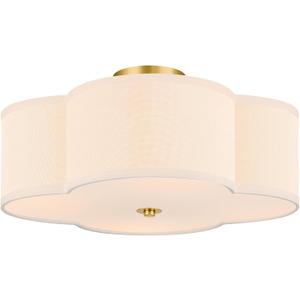 VONLUCE Semi Flush Mount Ceiling Light 15.8", 4-Light Drum Light Fixture