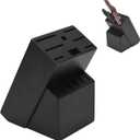 Wood Kitchen Knife Block, Universal Kitchen Knife Holder Kitchen Knife Storage Rack 14 Slots Knife Holder (Black)