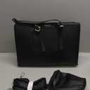 LOVEVOOK Laptop Bag for Women 15.6 inch Lightweight PU Laptop Tote Bag, Large Capacity Computer bag with Clutch Purse for Business, Work, Office, Travel, School,Casual(Black & Leather)