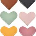 4 x Leather Heart Bookmarks,Book Accessories,Bookmarks for Women,Cute Corner Page Book Marks for Kids,Students Stationary,School,Office Supplies,Teacher Gifts(6pcs)