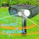 Upgraded Solar Ultrasonic Animal Repellent Outdoor, Deer Repellent Devices Squirrel Cat Raccoon Rabbit Dog Deterrent, Keep Skunk Away Motion Detection with Flash Light for Yard Garden Lawn