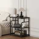 Unionly Large Rolling Printer Stand with Height Adjustable Shelf and Wheels, Black  22"W × 15"D × 24.8"H, 
