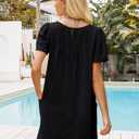 Bsubseach Women Swimsuit Coverup Swiss Dot Bathing Suit Swimwear Lace Trim Beach Dress Summer Sun Dresses Resort Wear (XXL)