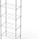 FUXRYTH 5 Tier Shelving Unit, 176 LBS Per Shelf Height Adjustable Narrow Storage Shelves, Heavy Duty Metal Garage Metal Shelves for Kitchen, Restaurant, Pantry, Laundry, 23"x 13.4"x 59", Chrome