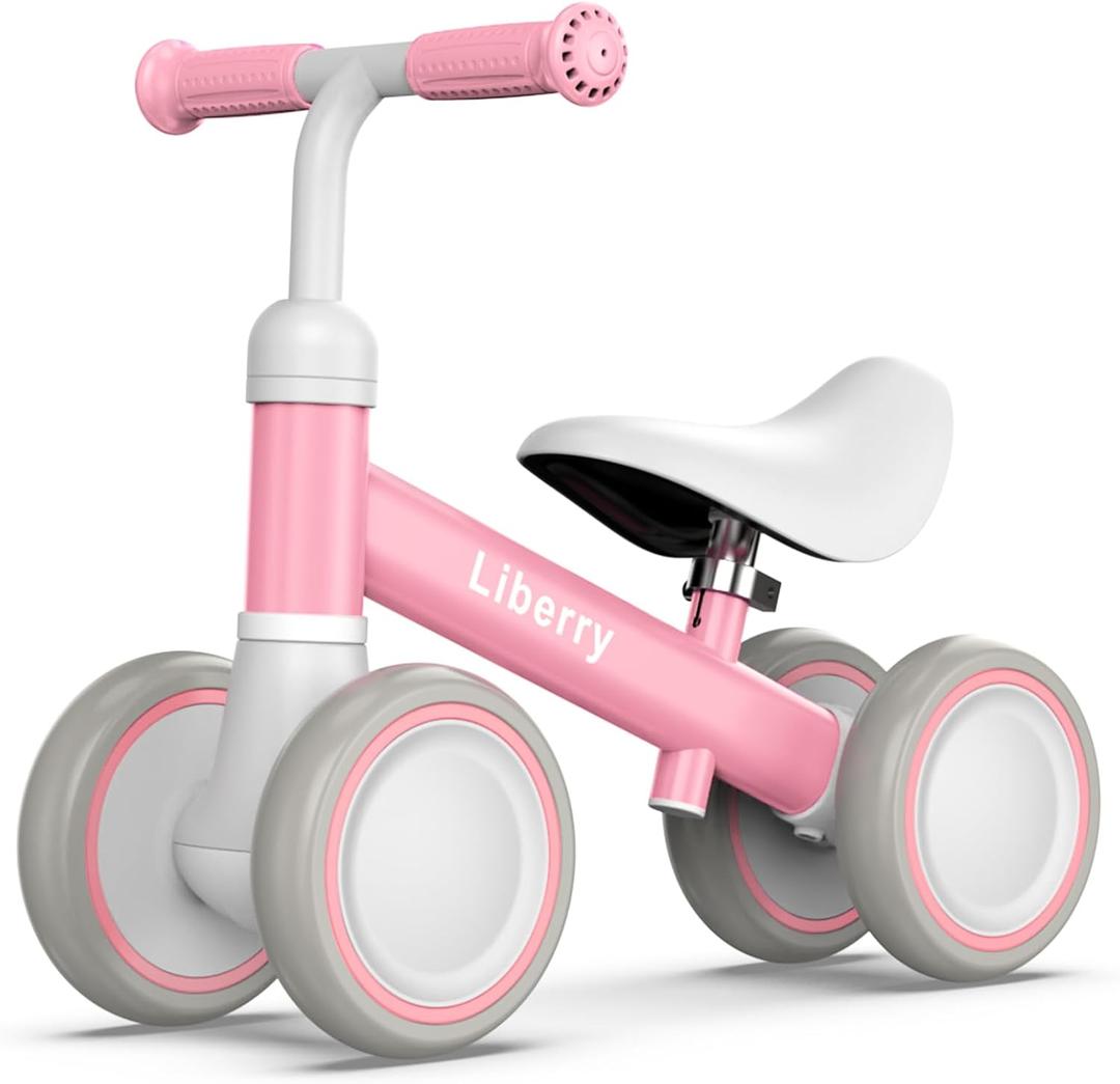 Liberry Baby Balance Bike with Adjustable Seat, Toddler First Ride-On Toy for 1-2 Year Old, Girls Birthday Gift, 19.7*7.1*15.8