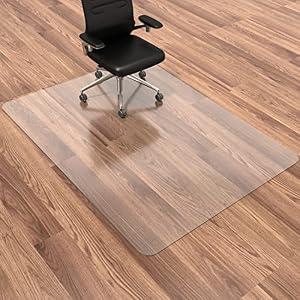 HOMEK Office Chair Mat, 60"x 46" Office Chair Mat for Hardwood Floor, Floor Mat for Office Chair, Clear Desk Chair Floor Mat for Computer Desk