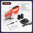 VLOXO Cordless Electric Rotary Scissors Power Fabric Cutter Rechargeable Rotary Cloth Scissors Adjustable Speed Electric Cutter with 2 Battery for Cutting Fabric Carpet Leather Multi-Layer Cloth