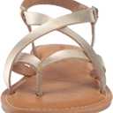 Amazon Essentials womens Casual Strappy Sandal (6.5, Gold)