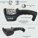 4-in-1 Knife and Scissor Manual Sharpening Accessories Tool : 4-Stage Handheld Sharpener with Ceramic and Steel Steps to Repair, Sharpen, Polish Premium Kitchen Knives, Blades, Scissors