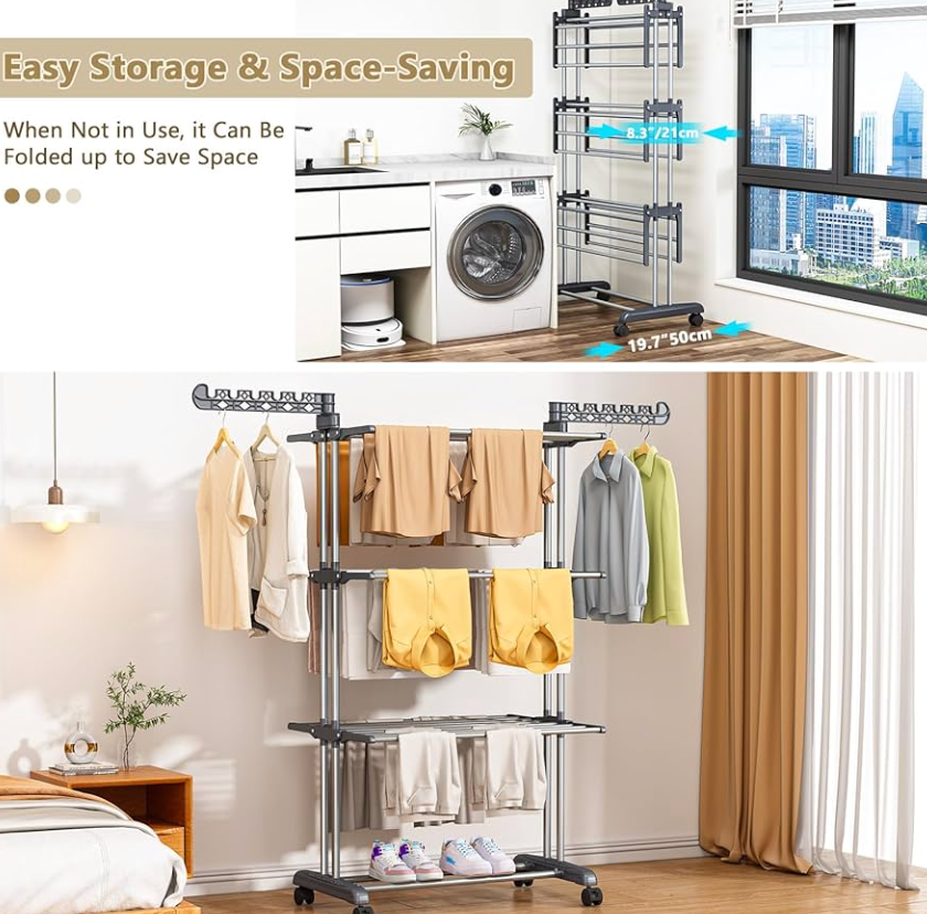 PurKeep Folding Drying Rack, Clothes Air Drying Rack
