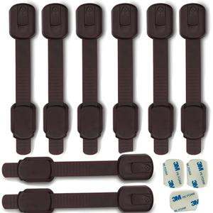 Child Safety Cabinet Locks for Baby Proof,Child Proof Safety Locks for Cabinets,Drawers,Cupboard,Oven,Fridge,8Packs Brown Locks,BAOWEIJD
