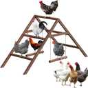 Pine Wood Chicken Perch with 2 Swings & Ladder, Multi-Level Chicken Roosting Bars for Backyard Coop, Roosting Bars for 1012 Chickens, Easy to Assemble & Clean