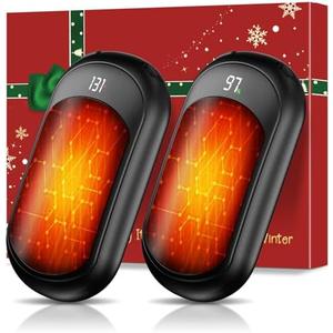 AI Hand Warmers Rechargeable 2 Pack, 6400mAh Portable Pocket Electric Hand Warmer, Fast Heating 3-Settings Reusable Handwarmers for Christmas, Gloves, Travel, Hunting Essentials Men Women