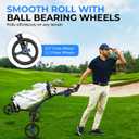 SereneLife Golf Push Pull Cart Lightweight, Foldable, Bag Holder with Adjustable Handle, Compact Folding Golf Trolley for Travel