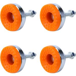 Antrader M8 Thread Adjustable Leg Leveler2" Leveling Screw Leg 600 LB Capacity for Workbench, Machine, Cabinet & Heavy Duty Applications 4-Pack (Orange,Silver Tone)