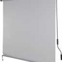 Aoodor 5% Openness Cordless Solar Fabric Roller Shade, 6'W x 8'H Sun Shade for Outdoor Gazebo Pergola Porch Use, 95% UV Protection Blinds, Grey