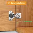 Chibery 50 Pack 1/2" Overlay 3D Soft Close Concealed Hinge for Face Frame Door, Smooth Slow Self Closing Hinges, Satin Nickel, Hidden 105 Open Angle Stainless Steel Hinge for Kitchen Cabinet Door