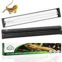 QZQ T5 UVB Reptile Light Fixture Combo Kit 24W, 10.0 UVB Light for Reptiles, Terrarium Hood Comes with Desert Reptile Lamp for Bearded Dragon, Gecko, Tortoise, Lizard