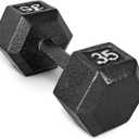 CAP Barbell Cast Iron Hex Dumbbell | Multiple Options (35 lb, Black, Single)