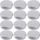 2 Ounce Aluminum Tin Jar Refillable Containers 60 ml Aluminum Screw Lid Round Tin Container Bottle for Cosmetic,Lip Balm, Cream, 12 Pack. (Silver)