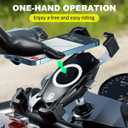 Kewig Motorcycle Fork Stem Phone Mount, Motorcycle Phone Mount, 1S One-Push Automatically Lock & Release, Fits for Fork Stem 12-25.4mm in Diameter, for 4.0-6.9" Cellphones