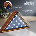 Glass Front Flag Display Case for Burial Flag - Wall Mounted 9.5 X 5 Feet Flag Box for American Veteran Flag and Folded Flag Display - Ideal for Honoring Military Service (Mahogany)
