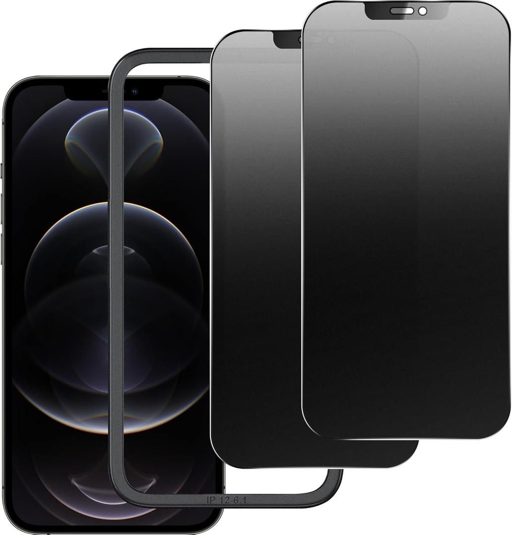 Matte Privacy Screen Protector for iPhone 12Pro and iPhone 12 Screen Protector Anti-Glare, Anti-Spy Tempered Glass Film, Smooth and Responsive Touch Anti-Scratch Glass