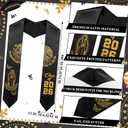 Sasylvia Mexican Graduation Stole Sash Country Flag Grad Stole for International Students (Black)