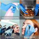 3 x Disposable Nitrile Gloves, 5 Mil Thickness Latex-Free & Powder-Free Food Safe, Cooking, Cleaning Gloves (Blue of 50)