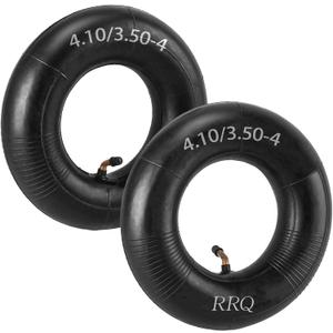 (2 Pack) RRQ 4.10/3.50-4 Tire Inner Tube with TR-87 Bent Valve Stem, 4.10/3.50-4 Heavy Duty Replacement Inner Tube for Wheelbarrows, Hand Trucks, Dollies, Wagon, Garden Carts, Lawn Mowers and More