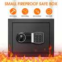 1.3 Cub Small Fireproof Safe for Home, Security Anti-Theft Fire Proof Safe Box with Spare Keys, Programmable Keypad and Alarm System, Digital Fireproof and Waterproof Safes for Document Money Medicine