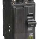 Square D Unit Mount Circuit Breaker, QOU, Number of Poles 2, 50 Amps, 120/240VAC, Standard