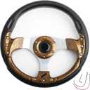 Vintage Wood Grain Golf Cart Steering Wheel for Club Car DS and Club Car Precedent Tempo Yamaha EZGO Steering Wheel with Polyurethane Grip