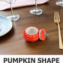 UPKOCH Pumpkin Bowl with Lid Ceramic Soup Bowl 5 Fl Oz Mini Pumpkin Dish for Thanksgiving Candy Sugar Desserts and Seasonal Tableware Set of 4