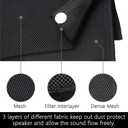 Speaker Grill Cloth Stereo Mesh Fabric for Speaker Repair, Black - 55 x 40 in / 140 x 100 cm