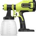 Cordless Paint Sprayer Compatible with Ryobi 18V Battery (Battery Not Included),1000ml/min High Flow,1000ml Container,150 Din/s Max Viscosity,Paint Sprayer for Furniture (Green)