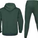 Tracksuit for men 2 pieces,Fleece hooded outfit,fashion warm sweatsuit set (Green, XXXL)