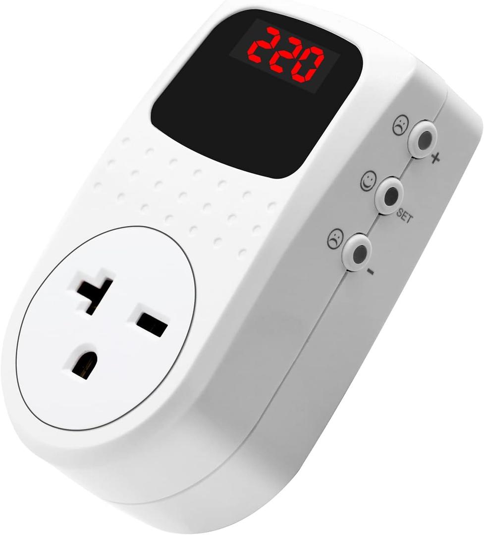 BSEED Surge Protector Outlet, Voltage Regulator, Heavy Duty Whole House Wall Protector for Home, Office, Travel, LED Indicator Light, Single Outlet, 220V, 15A, 1 Pack