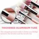 5 Piece Travel Makeup Brush Set, Foundation Powder, Eye Shadows Makeup Set with LED light Mirror Mini Makeup Brushes (Purple)