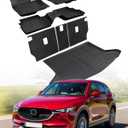 7 PCS for Mazda CX5 Floor Mats 2025 2024 2023 2022 with Cargo Liners Backrest Mat, Full Set Back Seat Cover Protector All Weather Trunk Front Rear Automotive Car Rubber Carpet Mat CX-5 Accessories