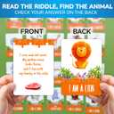 QUOKKA Search and Find Puzzles for Kids Ages 4-6 - Riddle Kids Puzzles 6-8 Years Old - 70 Unique Pcs - 20 Illustrated Guessing Cards - Engaging Children Themes - Africa Puzzle Gift for Toddlers 3-5