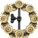 Hihat Tambourine Jingle Effect, Hammered Solid Brass  NOT MADE IN CHINA  Mountable on Any Pull Rod, 2-YEAR WARRANTY (Double Row)