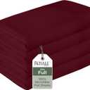 Royale Linens 2 Pack Bulk Flat Sheet Set - Top Sheets - Soft 1800 Microfiber - Wrinkle & Stain Resistant - for Hotel, Massage Table, Hospital, Dorm - Full Flat Sheet Sold Separately (Full, Burgundy)