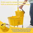 Midoneat Side Press Wringer Combo Commercial Mop Bucket on Wheels, 35 Quart,Yellow, Including Wet Floor Caution Sign24Inch and One Industrail Mop