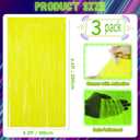 Glow in The Dark Party Supplies,3 Pack Neon Party Decorations,9.9 X 6.6 ft  Tinsel Foil Fringe Curtains Macaron Yellow,Photo Booth Prop Backdrop Streamer for Birthday Party Streamer Decor